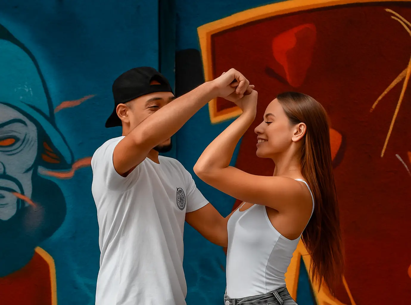 Brazilian Zouk dancers moving together
