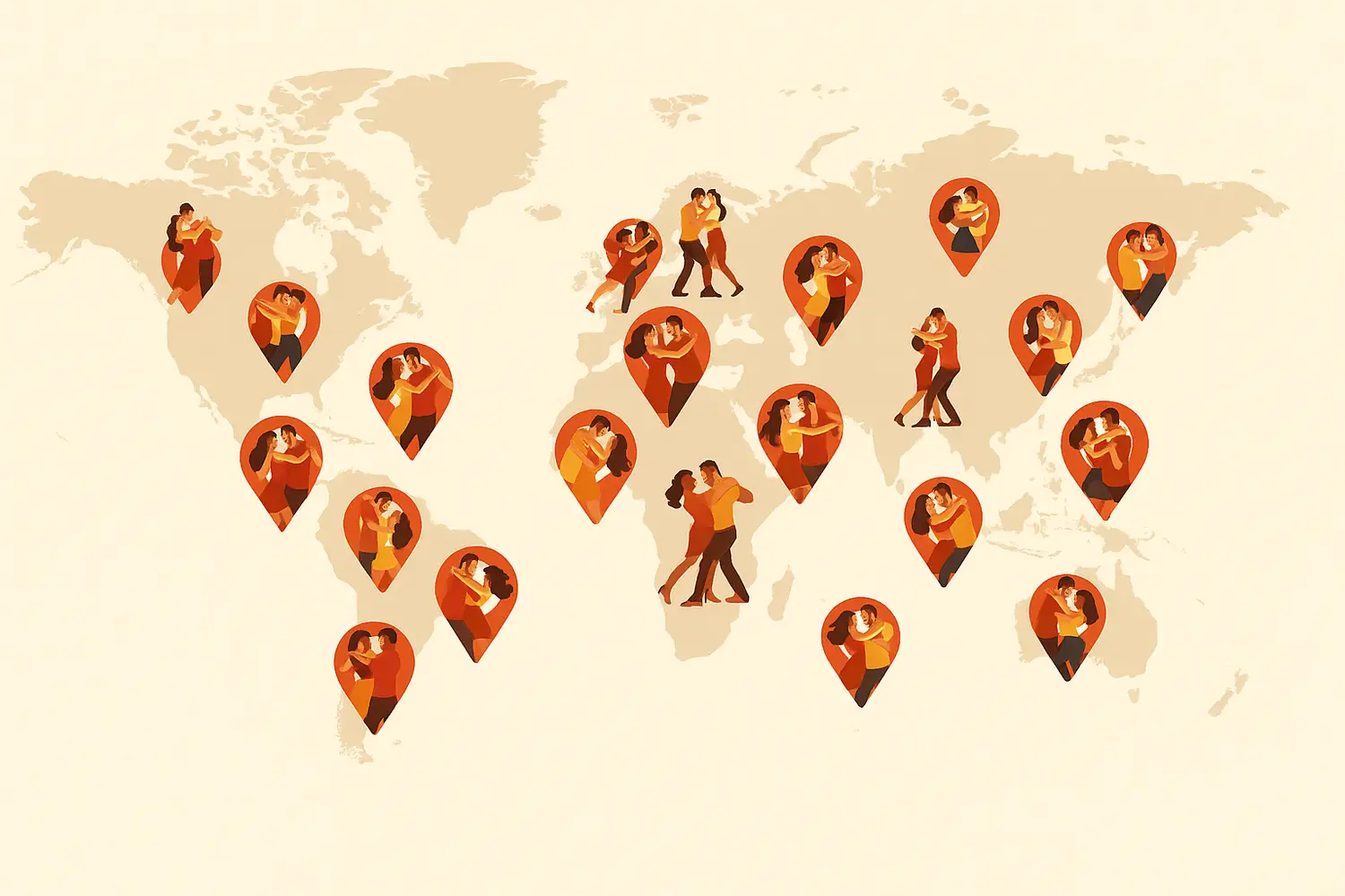 Brazilian Zouk worldwide map artwork