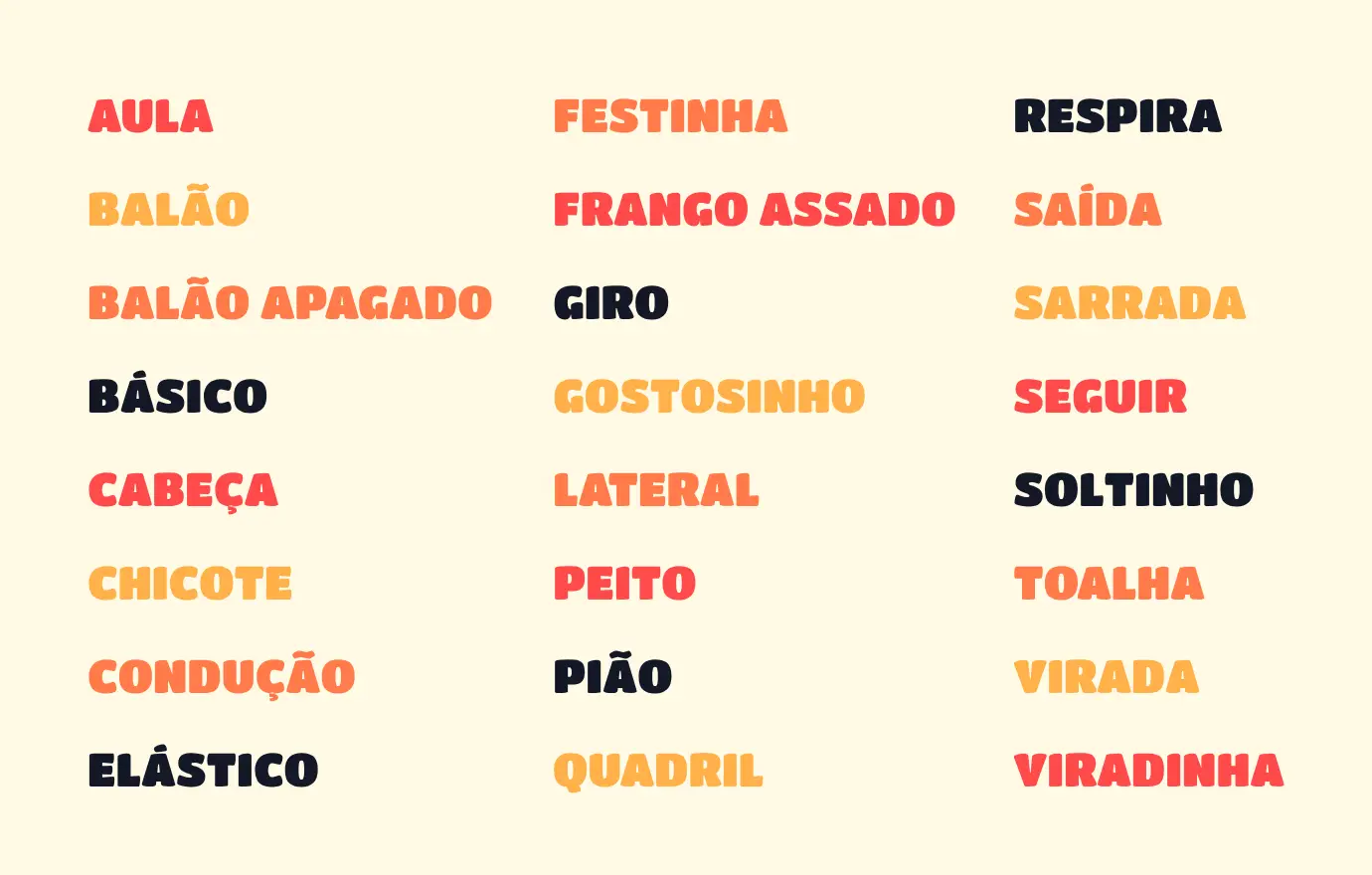 Portuguese words for Brazilian Zouk dancers